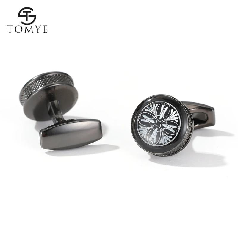 Cufflinks Men XK20S077 Grey Round Pattern Formal Shirt Button Wedding