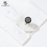 Cufflinks Men XK20S077 Grey Round Pattern Formal Shirt Button Wedding
