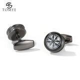 Cufflinks Men XK20S077 Grey Round Pattern Formal Shirt Button Wedding