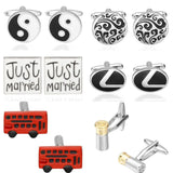 Novelty Tai Chi/Car/Just Married Pattern High Mens Cufflinks