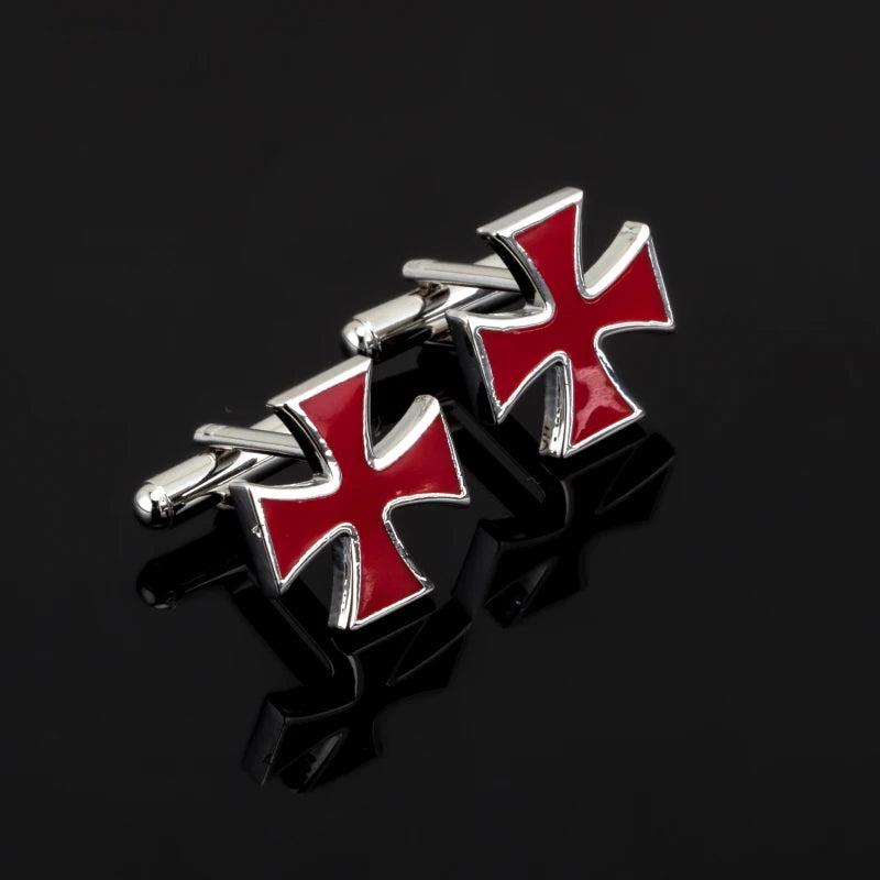 Red Cross enamel Cufflinks for Men Shirt Cufflink