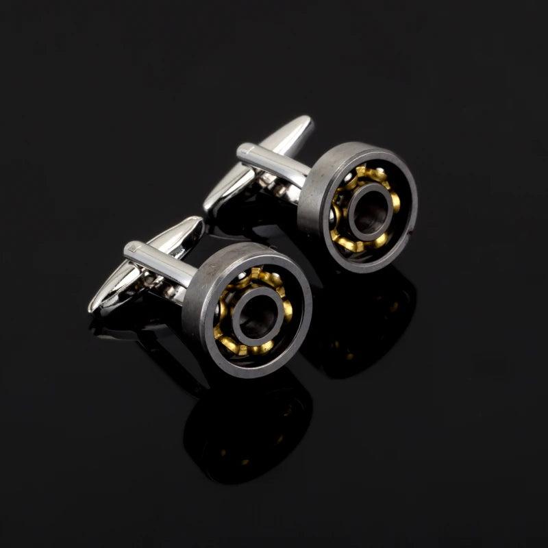 Men's Silvery and Golden Beads Cufflinks