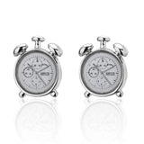 HYX Jewelry Round Alarm Clock Cuff Buttons French Shirt Cufflinks