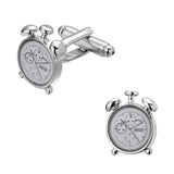 HYX Jewelry Round Alarm Clock Cuff Buttons French Shirt Cufflinks