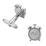 HYX Jewelry Round Alarm Clock Cuff Buttons French Shirt Cufflinks