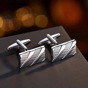 Silver Cufflinks French Men's Shirt Wedding Accessories