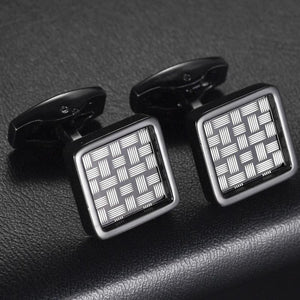 Square Stripes Cufflinks For Men's French Shirts