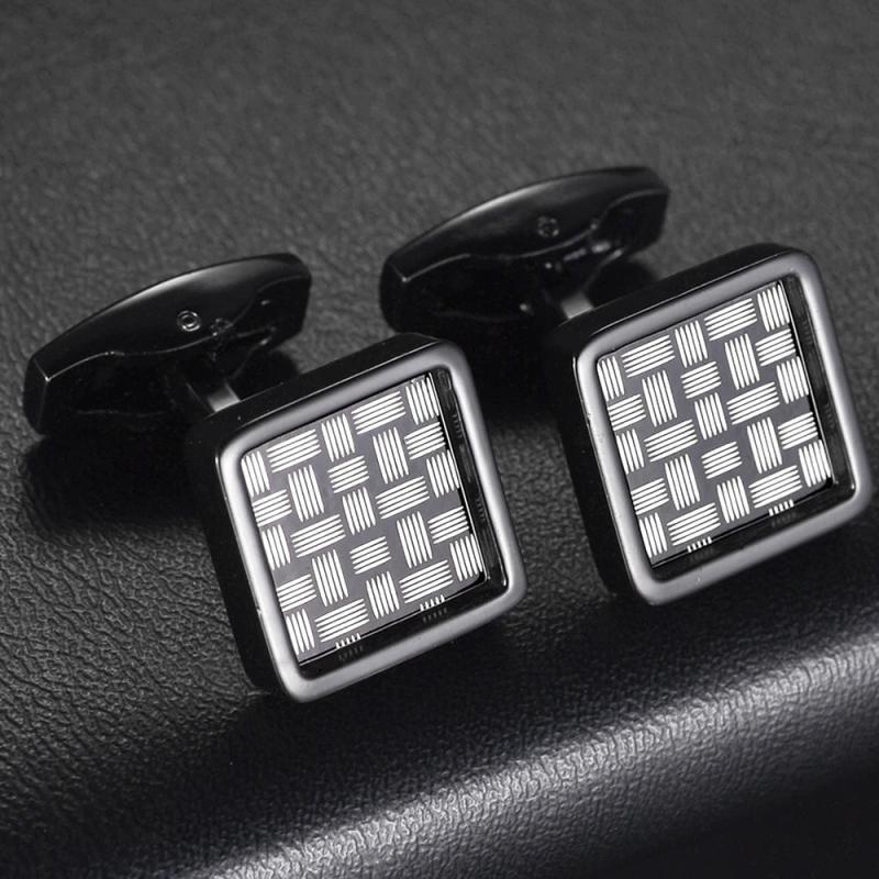 Square Stripes Cufflinks For Men's French Shirts