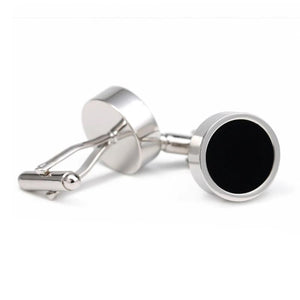 Men's French Silver Dress Shirts Cuff Links XK18S382
