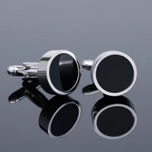 Men's French Silver Dress Shirts Cuff Links XK18S382