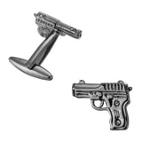 HYX Jewelry Gun Pistol Cuff Buttons Cufflinks For Mens Shirt