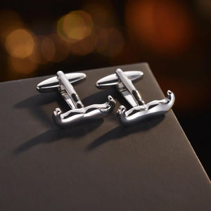 Silver Gentleman Cufflinks Beard French Shirt Cufflinks