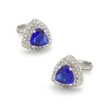 Red Triangle Crystal Cufflinks Brass Material