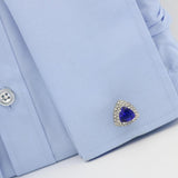 Red Triangle Crystal Cufflinks Brass Material