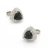 Red Triangle Crystal Cufflinks Brass Material