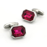 Purple Crystal Cufflinks Brass Material