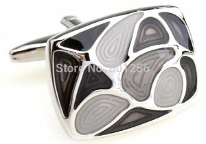 Blue/Grey Enamel Copper Cufflinks Wholesale & Retail