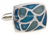 Blue/Grey Enamel Copper Cufflinks Wholesale & Retail