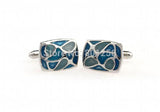 Blue/Grey Enamel Copper Cufflinks Wholesale & Retail