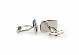Blue/Grey Enamel Copper Cufflinks Wholesale & Retail