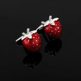 Hot Men Cufflinks Red Strawberry French Cuff Links