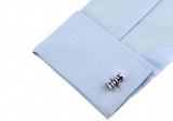 Men's Brass Cufflinks Purple Stripes Double Side Cuff Links