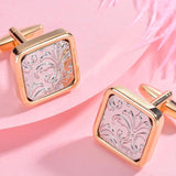French Shirt Copper Square Cufflinks Wedding Suit Jewelry