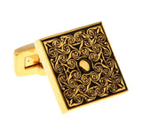 Men's Vintage Brass Cufflinks Golden Loyal Cuff Links