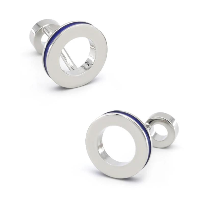 Men's Double Circle Cuff Links Round Cufflinks