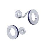 Men's Double Circle Cuff Links Round Cufflinks