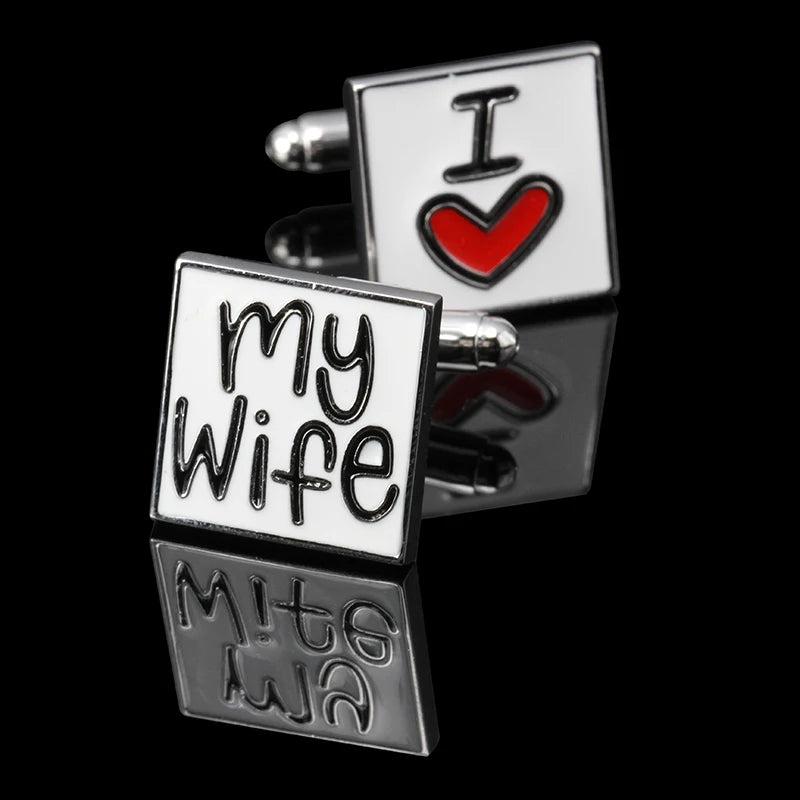 I Love My Wife Cuff Links Wedding Groom Gift