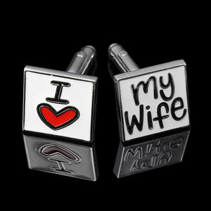 I Love My Wife Cuff Links Wedding Groom Gift