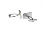 Men's Paint Brass Stripe Rectangle Cufflinks