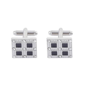 Men's Square Studded Cufflinks for Business Clothing