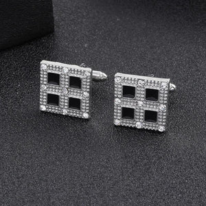 Men's Square Studded Cufflinks for Business Clothing
