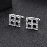 Men's Square Studded Cufflinks for Business Clothing