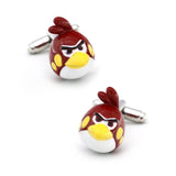 Men's Bird Cuff Links, Copper Material, Red Cartoon Cufflinks