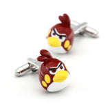 Men's Bird Cuff Links, Copper Material, Red Cartoon Cufflinks