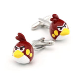 Men's Bird Cuff Links, Copper Material, Red Cartoon Cufflinks