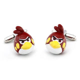 Men's Bird Cuff Links, Copper Material, Red Cartoon Cufflinks