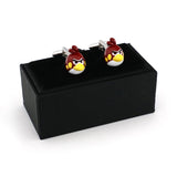Men's Bird Cuff Links, Copper Material, Red Cartoon Cufflinks