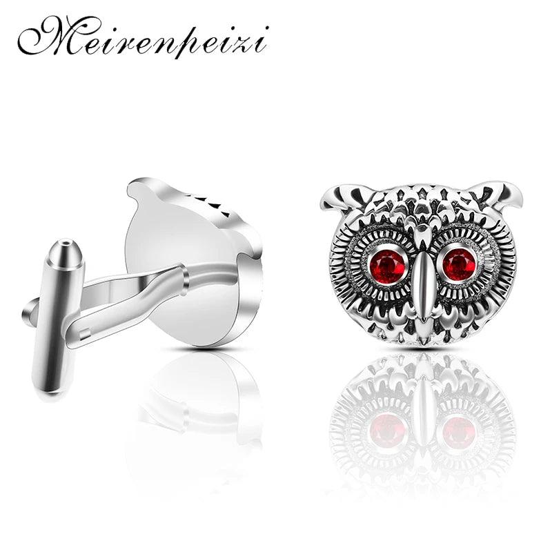 Owl Silver Sleeve Art Jewelry Romantic Cufflinks