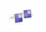 Enamel Square Cufflinks Blue/Black/Purple Copper Material Wholesale