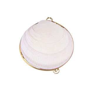 Natural Shell Jewelry Box Golden Edge Ring Case Valentine'S Gift