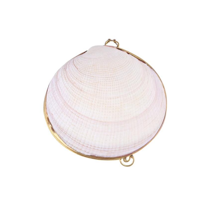 Natural Shell Jewelry Box Golden Edge Ring Case Valentine'S Gift