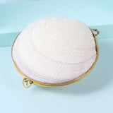 Natural Shell Jewelry Box Golden Edge Ring Case Valentine'S Gift