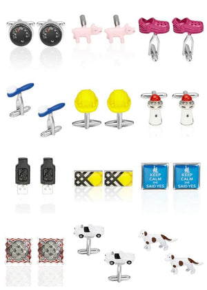 Funny Cufflink Slippers/Helmets/Puppies/Cars/Compass/Data Cable Cufflinks