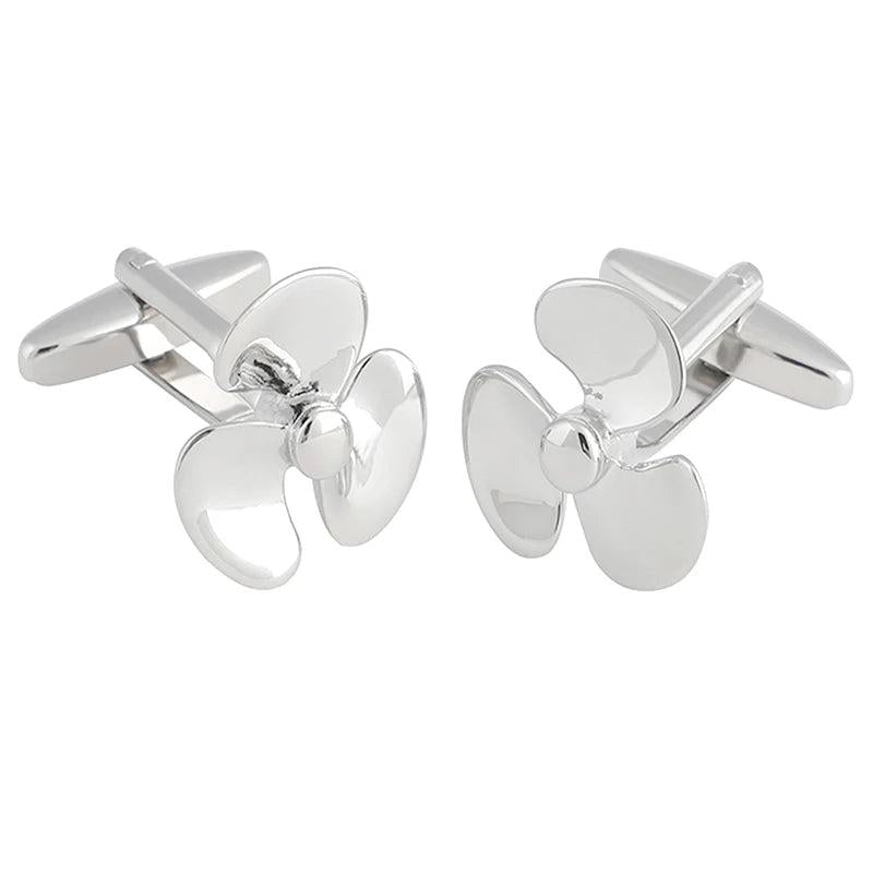 Fan Cufflinks for Men's Shirt Casual Style Windmill Cuff Link