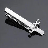 Men's Silvery Music Tie Clip Metal Necktie Bar Clasp