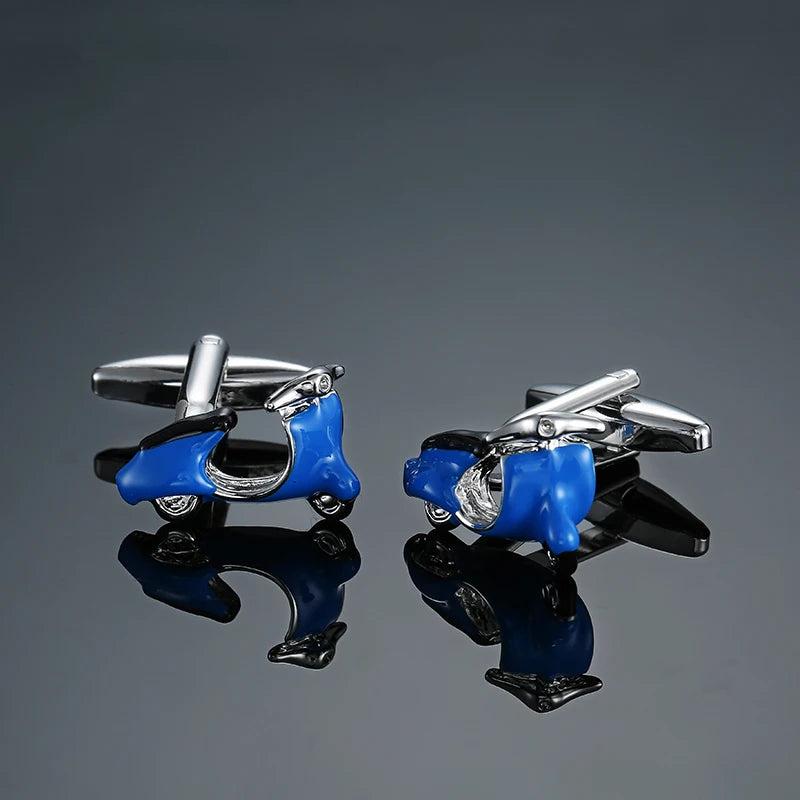 Motorbike Cufflinks High Enamel Cuff links for Mens